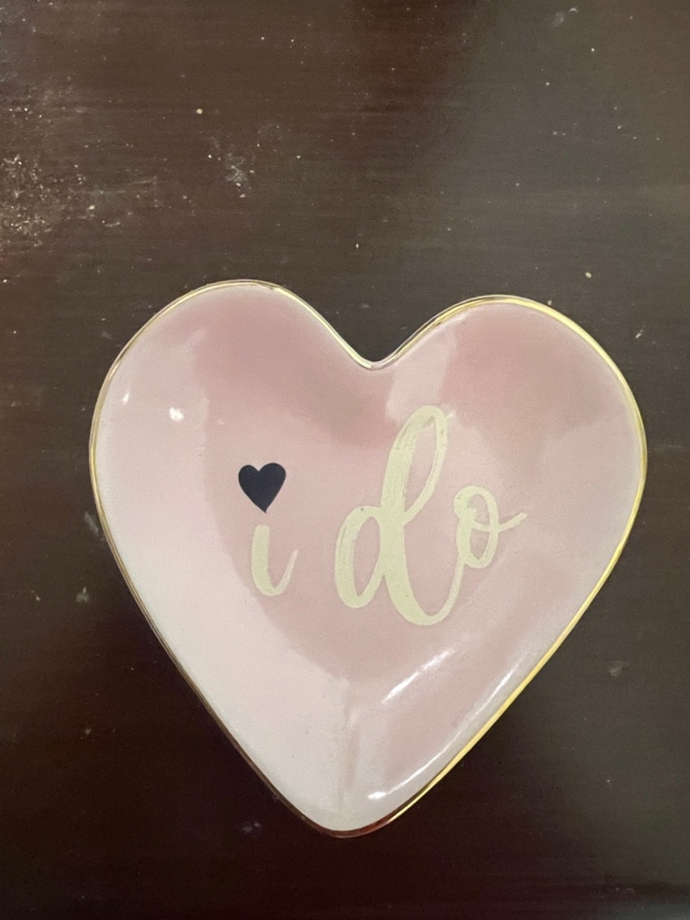 Pink Heart Trinket Dish "I do”